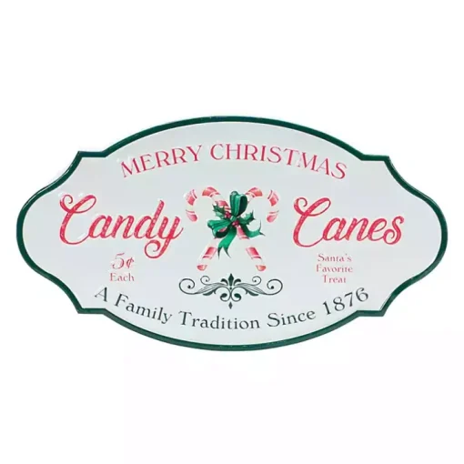 Candy Canes Metal Wall Plaque