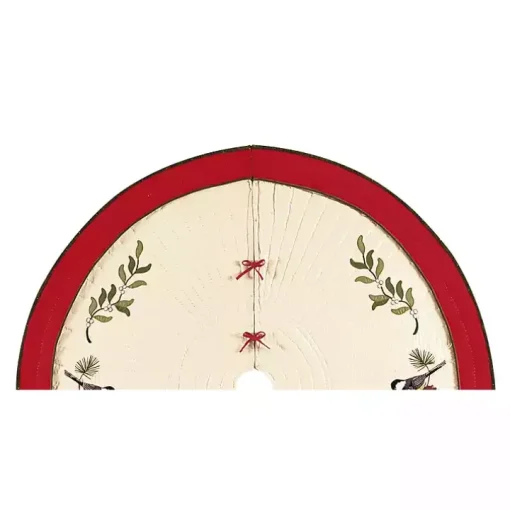Cardinals and Holly Christmas Tree Skirt