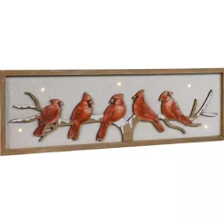 Cardinals on Branch Christmas Wall Plaque