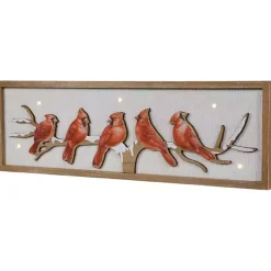 Cardinals on Branch Christmas Wall Plaque
