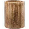 Carved Mango Wood Utensil Crock