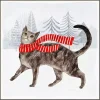 Cat with Red Scarf Christmas Canvas Wall Plaque