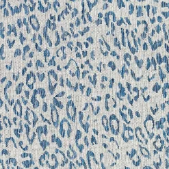 Cauli Blue Leopard Print Outdoor Runner Rug, 2x12