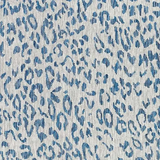Cauli Blue Leopard Print Outdoor Runner Rug, 2x12