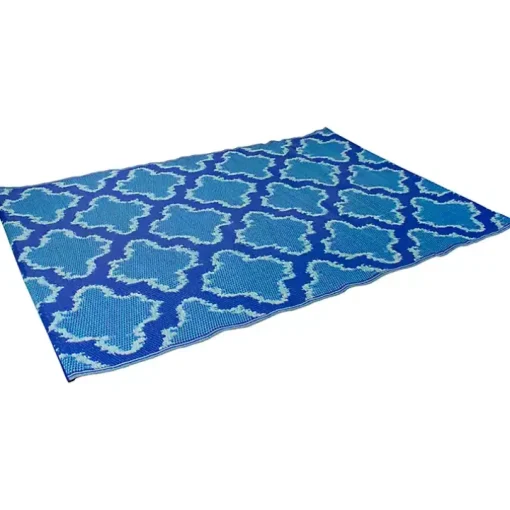 Cerulean Quatrefoil Outdoor Area Rug, 4x6