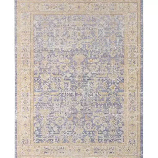 Cerulean Vintage Border Area Rug, 5x7