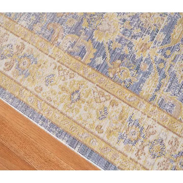 Cerulean Vintage Border Area Rug, 5x7