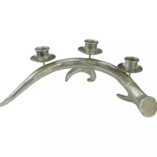 Champagne Deer Antler Taper Candle Holder