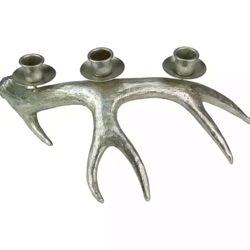 Champagne Deer Antler Taper Candle Holder