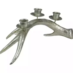 Champagne Deer Antler Taper Candle Holder
