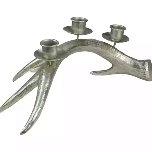 Champagne Deer Antler Taper Candle Holder