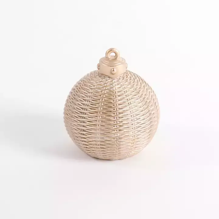 Champagne Woven Ornament, 6 in.