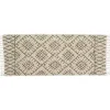 Charcoal and Ivory Linear Fringe Runner, 2x6