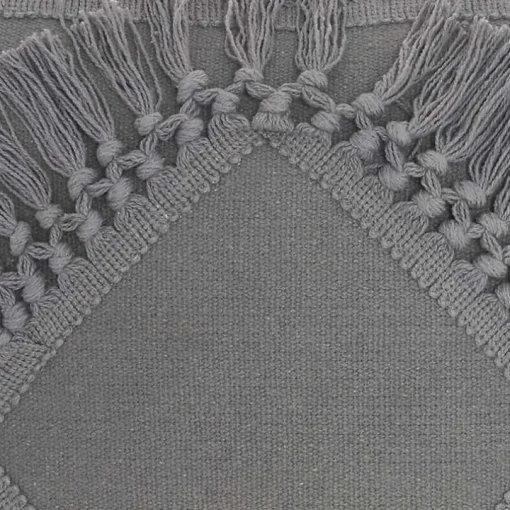 Charcoal Diamond Fringe Throw Pillow