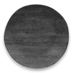 Charcoal Faux Wood Melamine Dinner Plate, Set of 6
