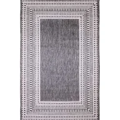 Charcoal Linear Macy Indoor/Outdoor Area Rug, 4x7