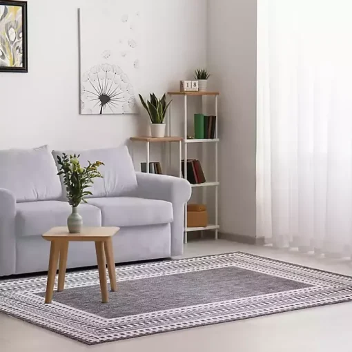 Charcoal Linear Macy Indoor/Outdoor Area Rug, 6x9