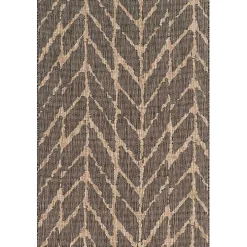 Charcoal Mocha Chevron Outdoor Area Rug, 7x10
