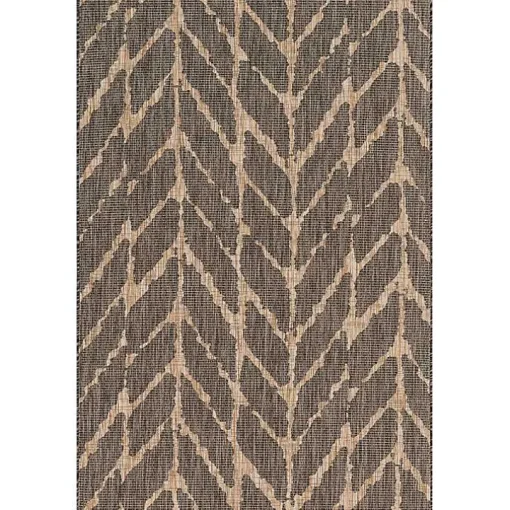 Charcoal Mocha Chevron Outdoor Area Rug, 7x10