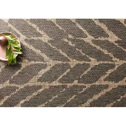 Charcoal Mocha Chevron Outdoor Area Rug, 7x10