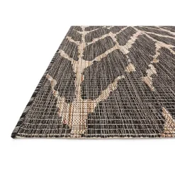 Charcoal Mocha Chevron Outdoor Area Rug, 7x10