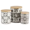 Charcoal Tile 3-pc. Bamboo Lid Jar Set