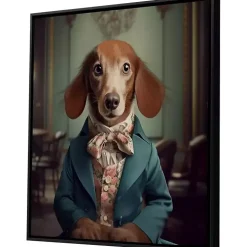 Charming Victorian Dog Framed Canvas Art Print