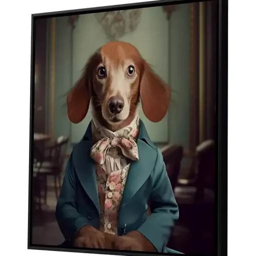 Charming Victorian Dog Framed Canvas Art Print