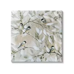 Chickadee Birds on Branch Canvas Art Print, 24x24