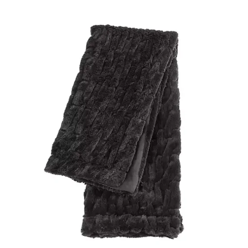 Chocolate Fluffy Faux Fur Cotton Throw