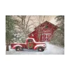 Christmas Barn & Truck Canvas Art Print, 36x24 in.