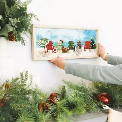 Christmas Beach Chairs Framed Art Print