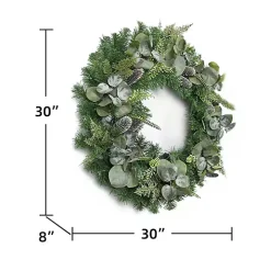 Christmas Eucalyptus Pine Mix Pre-Lit Wreath