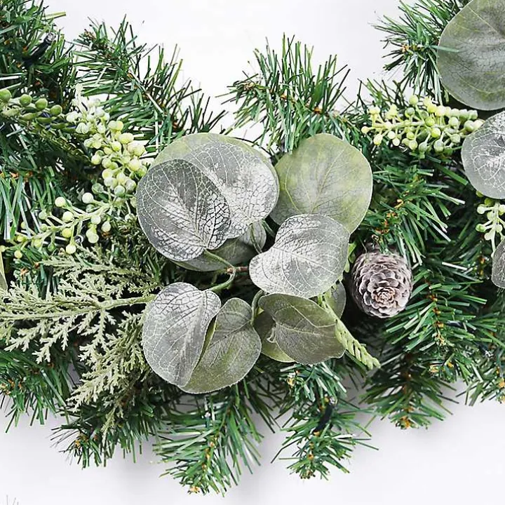 Christmas Eucalyptus Pine Mix Pre-Lit Wreath