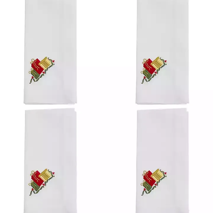Christmas Gifts Embroidered 4-pc. Napkin Set