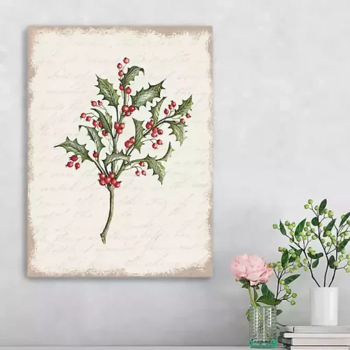 Christmas Holly Canvas Art Print