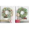 Christmas Holly Wreath Canvas Art Prints, Set of 2