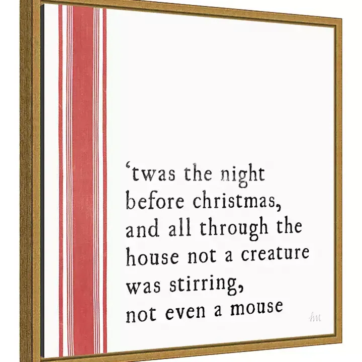 Christmas Quote Left Stripe Canvas Wall Plaque