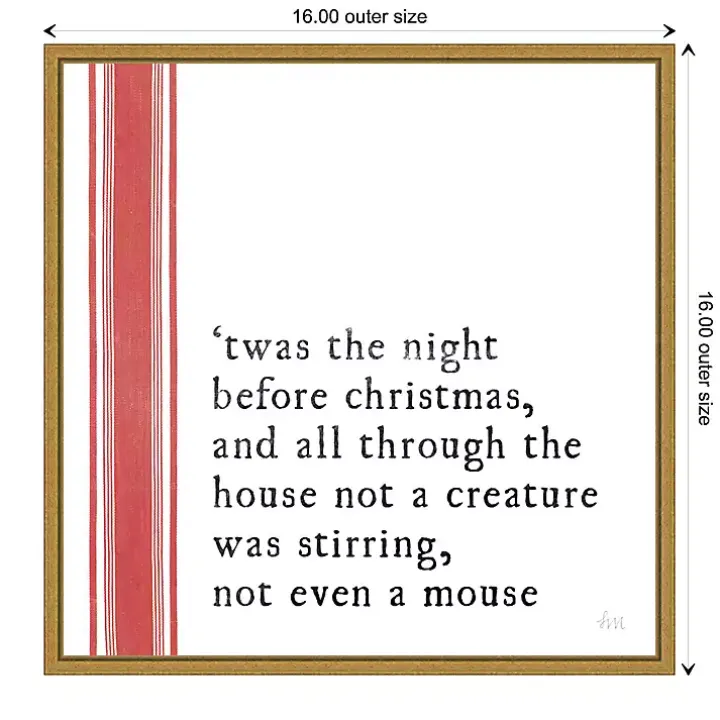 Christmas Quote Left Stripe Canvas Wall Plaque