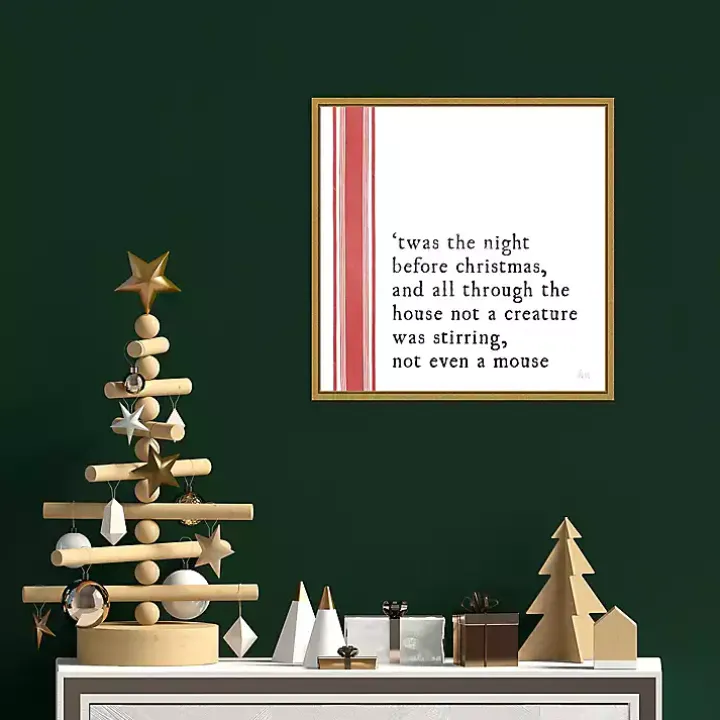 Christmas Quote Left Stripe Canvas Wall Plaque