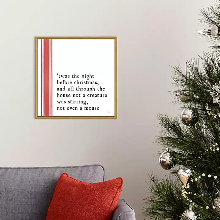 Christmas Quote Left Stripe Canvas Wall Plaque
