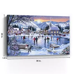 Christmas Skating Canvas Art Print
