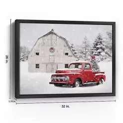 Christmas Tree Barn Framed Canvas Art Print