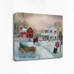 Christmas Tree Farm in Snow Canvas Art Print