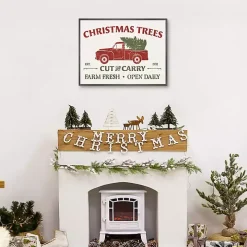 Christmas Trees Truck Framed Canvas Print