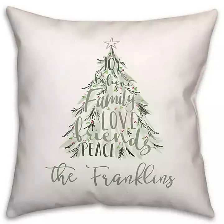 Christmas Word Personalized Indoor Outdoor Pillow