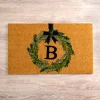 Christmas Wreath Monogram B Doormat