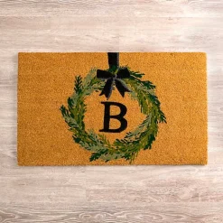 Christmas Wreath Monogram B Doormat