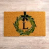 Christmas Wreath Monogram L Doormat