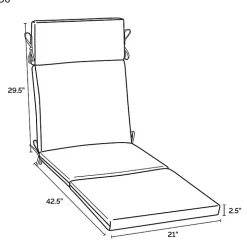 Clark Outdoor Chaise Cushion, 72 in.